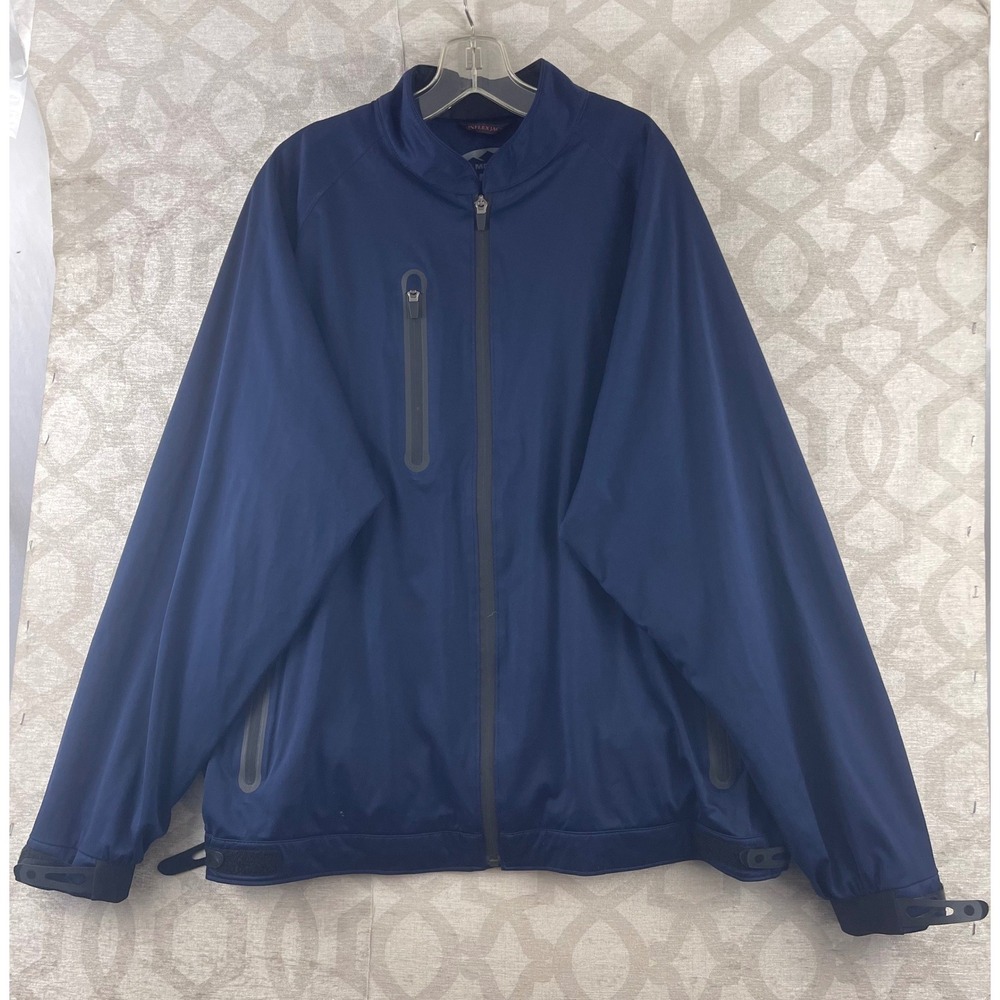 Sun Mountain Rainflex Jacket Mens Large Navy Blue Waterproof Golf Rain Shell Zip